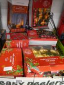 +VAT An assortment of Christmas decorations to include x1 boxed 24x45cm 'Merry Christmas' light up