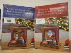 +VAT x2 boxed Christmas themed battery operated water globes