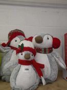 +VAT Unboxed set of 3 plush holiday penguins