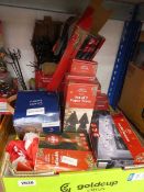 +VAT Box containing mixed Christmas related items to include cluster garland lights, paper trees,