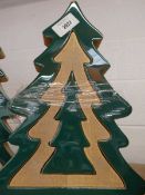 +VAT Unboxed Christmas themed nesting wooden trees in green