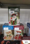 +VAT Boxed set of 3 LED holiday figurines - Snowman, Reindeer, Santa