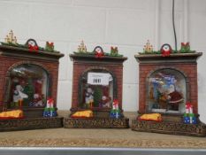 +VAT Set of 3 Christmas themed battery operated water globes