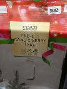 +VAT Boxed pre lit cone and berry Christmas tree