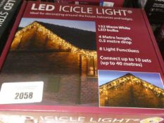 +VAT x2 boxed LED icicle lights - 4 metre length outdoor