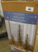 +VAT Boxed set of 3 alpine trees with LED lights