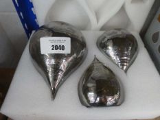 +VAT Set of 3 LED glass raindrop ornaments