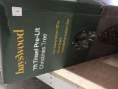 +VAT Boxed 7ft tinsel pre lit Christmas tree