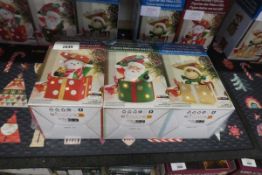 +VAT Boxed set of 3 LED holiday figurines - Snowman, Santa, Reindeer