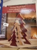 +VAT Boxed Christmas themed nesting wooden trees