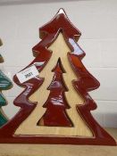 +VAT Unboxed Christmas themed nesting wooden trees in red