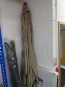 +VAT Large beige cloth wind-up garden parasol