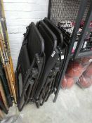 3 black mesh folding camping chairs