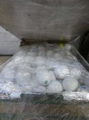 Large box of reclaimed golf balls