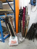 Large assortment of various fishing rods and associated accessories, brands including Daiwa,
