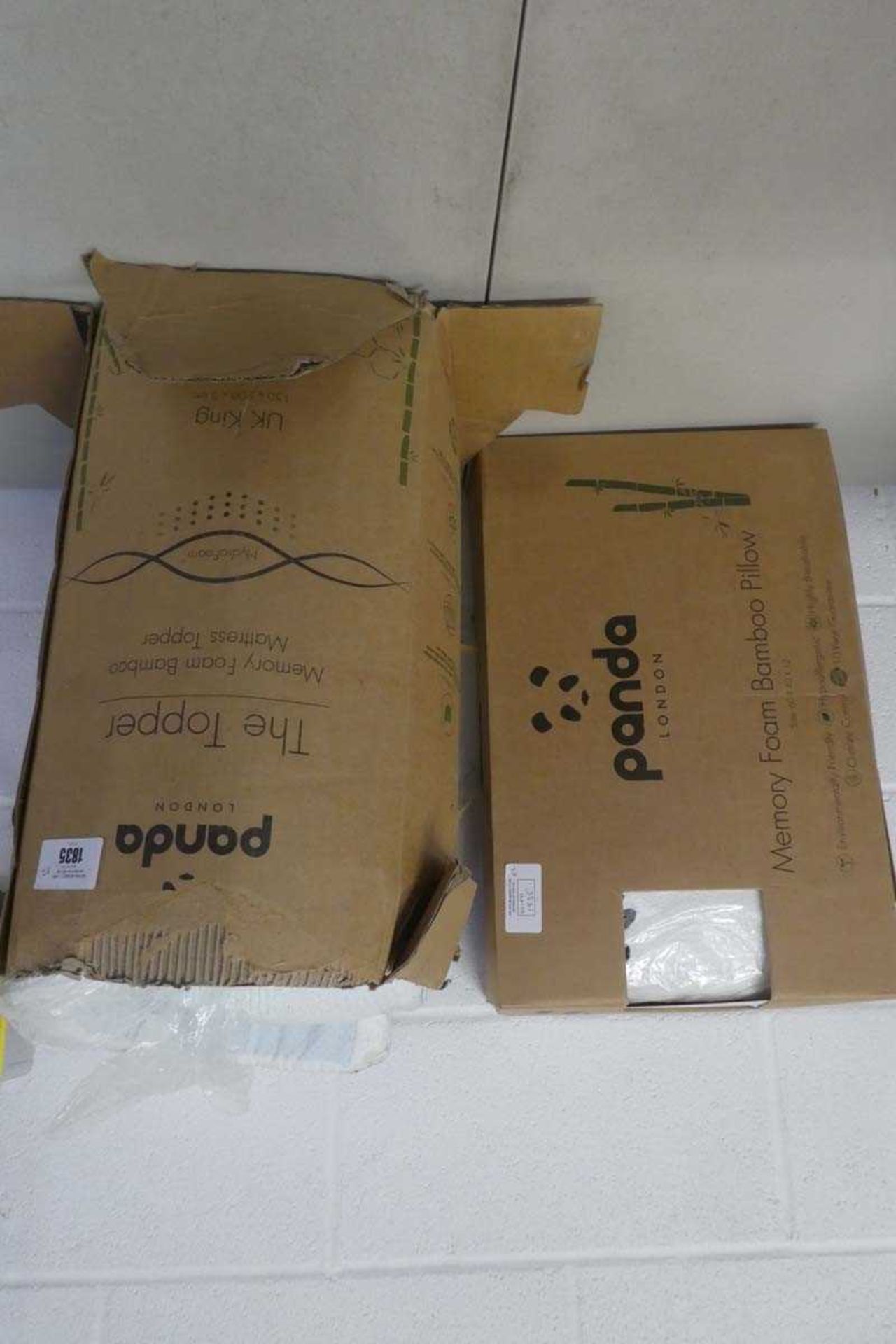 +VAT x1 boxed Panda London memory foam bamboo king mattress topper together with x1 boxed Panda
