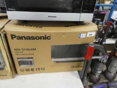+VAT Boxed Pansonic NN-SF464M digital inverter microwave in black and grey