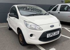 (LP12 JVA) 2012 Ford Ka Studio 3-door hatchback in white, 1242cc petrol, 5-speed manual, first