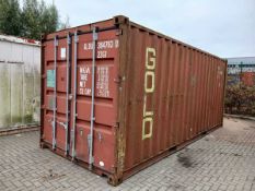 +VAT 20ft x 8ft corrugated steel shipping storage container with a pair of end opening doors and