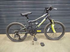 +VAT Baracuda Draco DS20 black dual suspension children's mountain bike