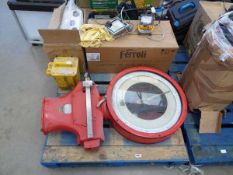 Pallet containing an assortment of items to include 240V transformer, sight lighting, the Ovington