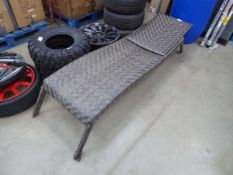 +VAT Rattan effect garden sun lounger