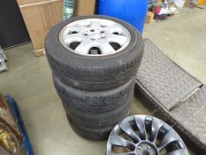 4x Mercedes 16" alloy wheels with assorted tyres