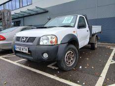 +VAT (KY58 WTK) 2008 Nissan NP300 D22 single-cab 4x4 2-door pickup/tipper in white, 2488cc diesel,
