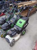 Etesia petrol powered rotary lawn mower with box