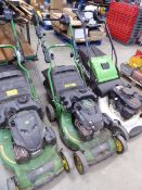 John Deer petrol powered rotary lawn mower with box