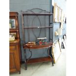 Metal and cherry finished 3 tier display stand