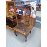 Square oak lamp table plus a two tier side table
