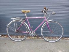 Vintage pink Hustler road bike