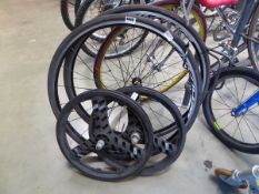 2 Mavic bike wheels along with 2 ACS Stellar wheels