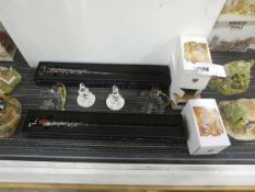 +VAT 6 Arribas Brothers Disney glassware figures, 2 Mickey, 2 Donald Ducks and 2 Disney D's