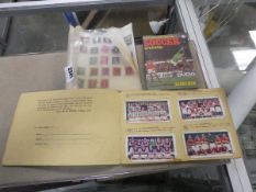 Selection of stamps and football cards