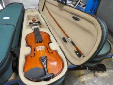 Violin and box in a case