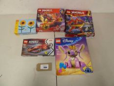 +VAT 5 x boxed and sealed Lego sets, includes Ninjago + Disney