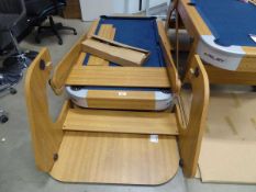 +VAT dismantled Riley snooker table with dart board under together with a bag of accessories to
