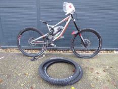 +VAT Saracen Myst Al grey specialised dual suspension bike with RockShox Boxxer select fork