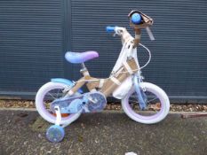 +VAT Childrens Frozen bike with stabilizer wheels and bag of accessories