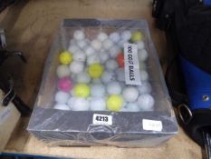 Box of 100 golf balls in various colours