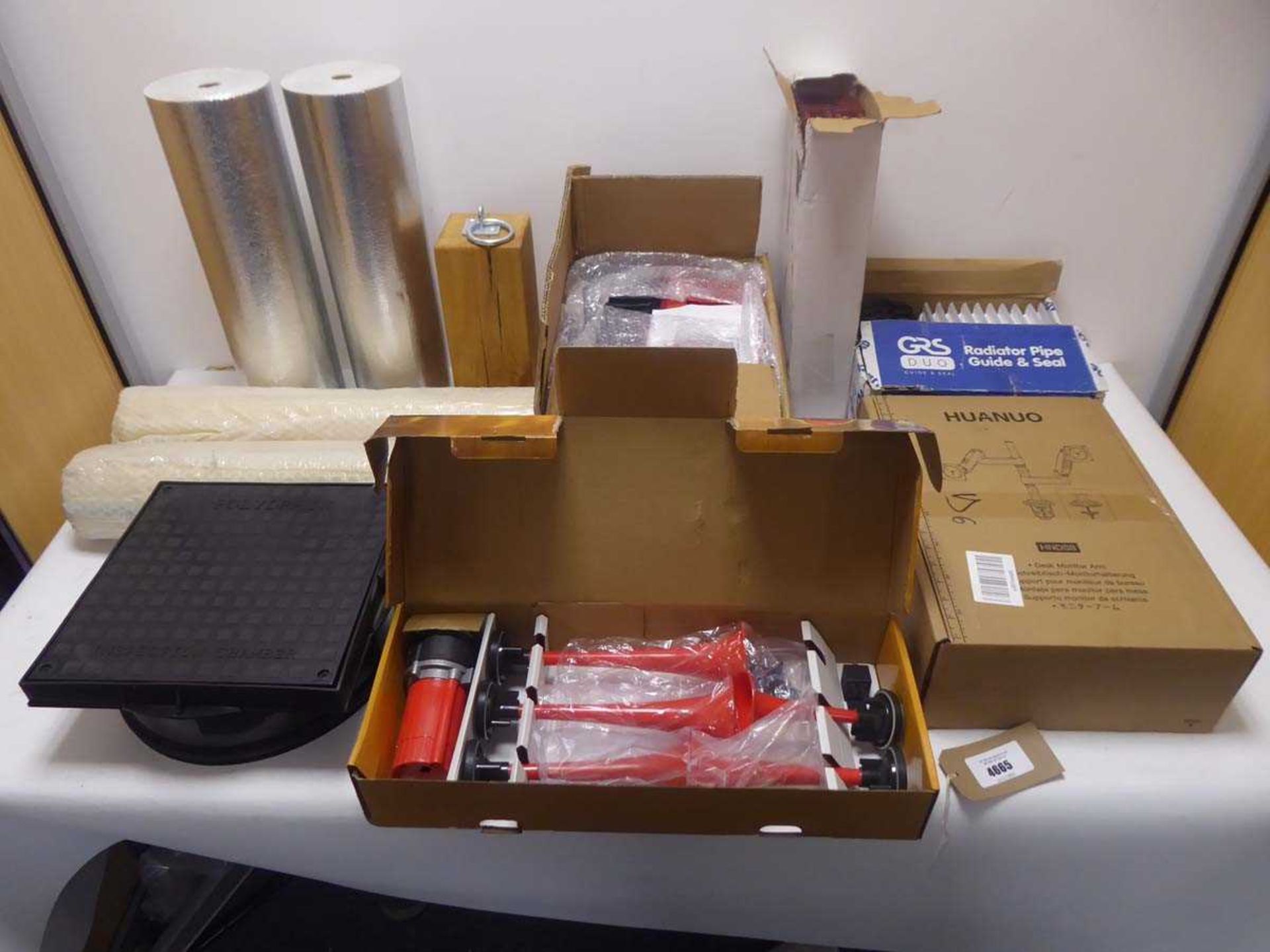 +VAT Selection of household and DIY items to include a drain cover, rolls of bubble wrap, box of lin