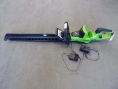 +VAT Greenworks electric hedge trimmer