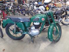 Francis Barnett motorcycle in green - unregistered, some paperwork