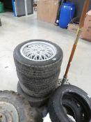 Four aluminium BBS wheels with tyres