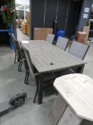 Six seater outdoor garden table