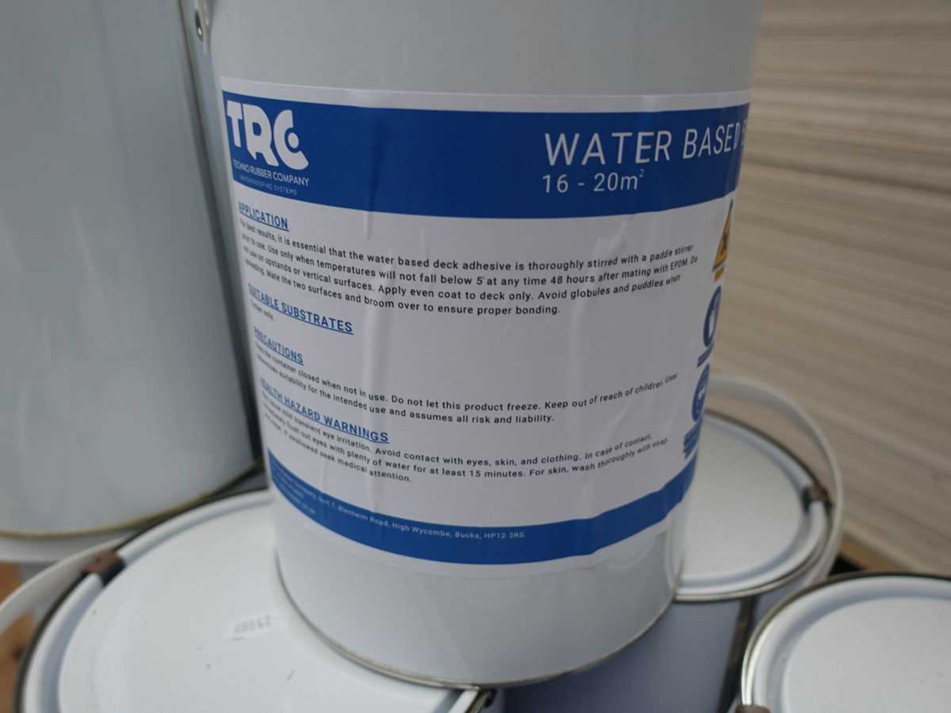 +VAT Pallet of various 2.5L, 5L and larger cans of TRG water based decking adhesive and other - Image 2 of 7