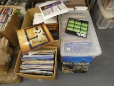 Three boxes of vinyl including Topper: Something to Tell Her, Blanche: Little Amber Bottles, Chuck