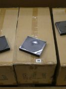 Box of 4-way black CD trays Please note that all lots in this sale have been kept in storage